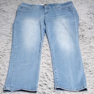 Democracy Ab solution Jeans Womens 16W Blue Denim Skinny Crop Stretch Light Wash